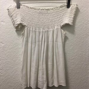 brandy melville white off the shoulder blouse